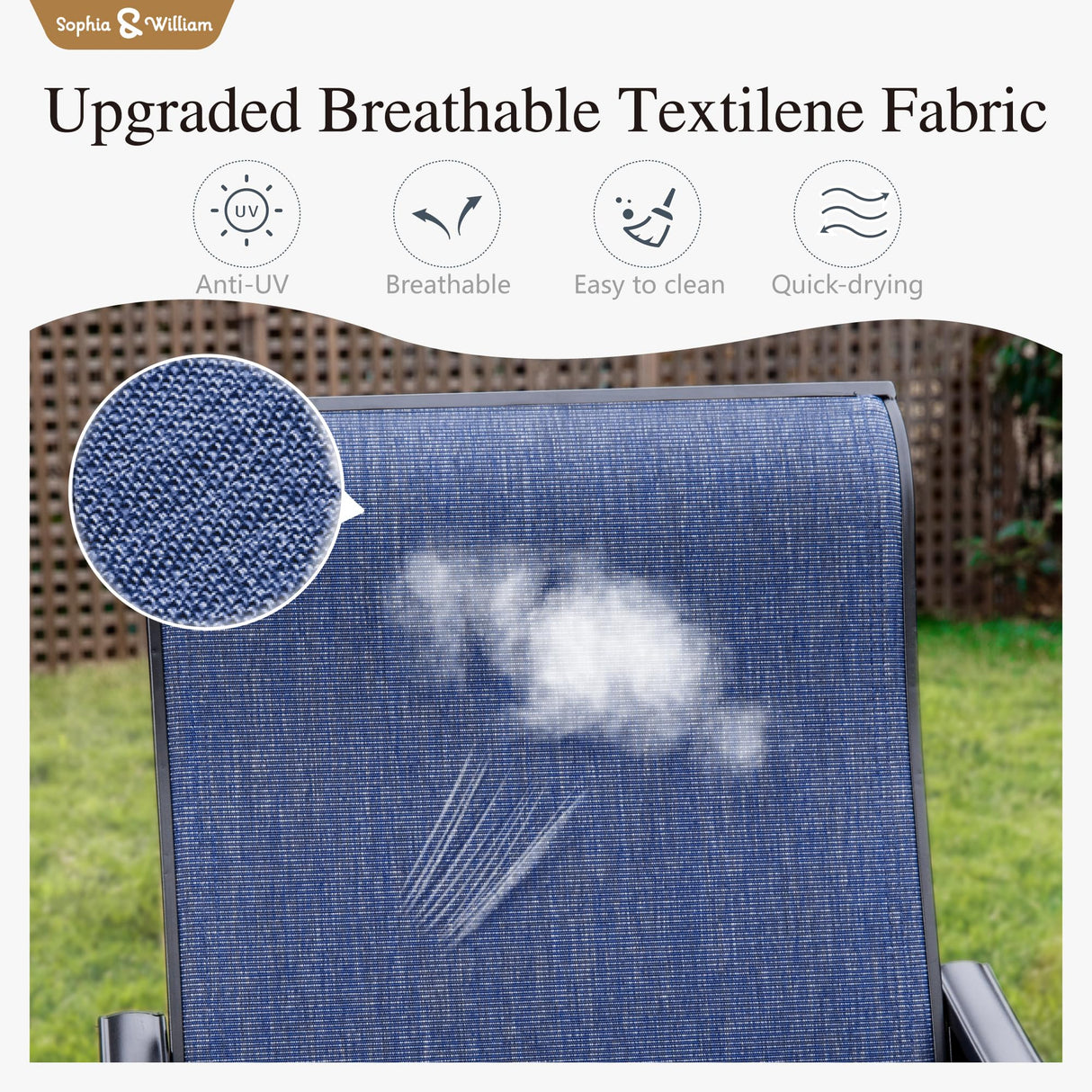 Sophia & William Outdoor Dining Set Patio Dining Sets Patio Table and Chairs Set 9 Pieces Outdoor Dining Table for 8 with Swivel Patio Chairs Patio Set for Garden Pool All Weather Blue Sophia & William