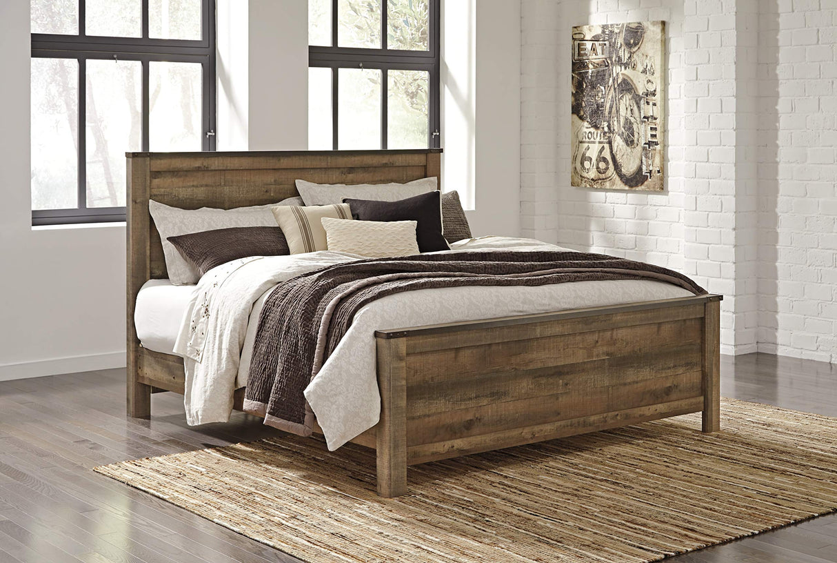 Signature Design by Ashley Trinell Rustic Panel Headboard, King/California, Warm Brown Signature Design by Ashley