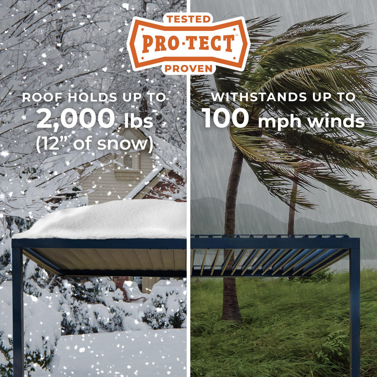 Backyard Discovery Evanston 10'x10' Galvanized Steel Wall-Mounted Louvered Pergola Kit with Adjustable Roof, Shade, Rain Protection, High-Wind Rating, PowerPort, Gutter System for Outdoor Patio, Deck Backyard Discovery