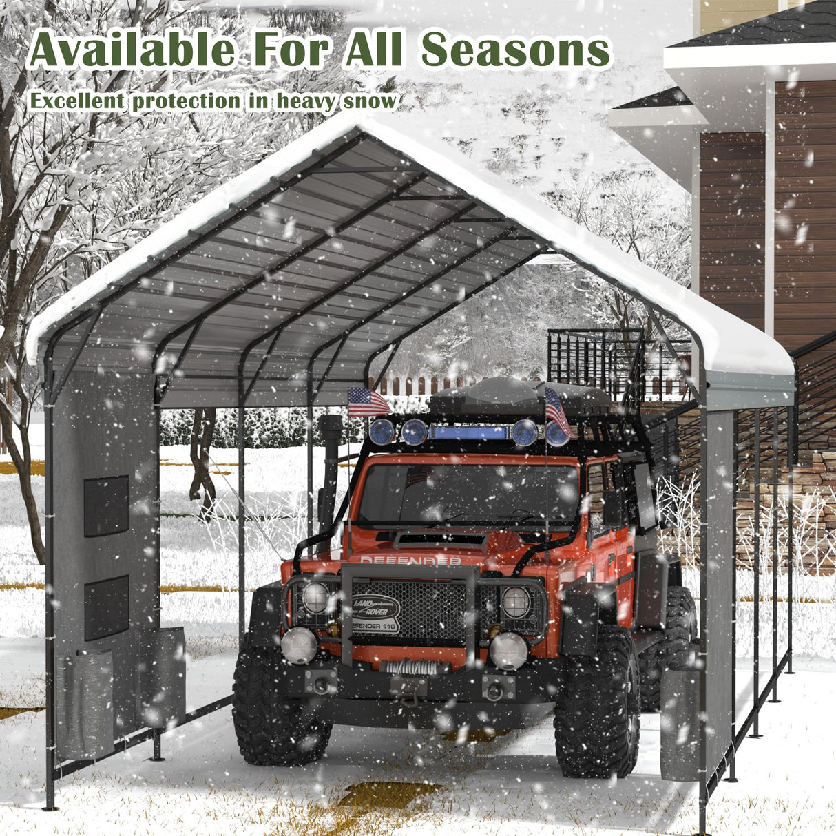 Prime Garden 10'x20'x10' Metal Carport, Heavy Duty Car Port with Enhanced Base Garage, Thickened Outdoor Galvanized Car Shelter for Car, Boats and Truck Prime Garden