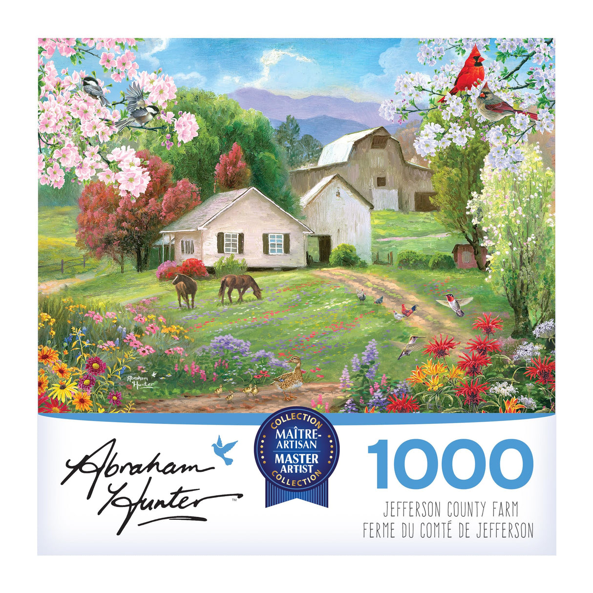 RoseArt - Abraham Hunter - Jefferson County Farm - 1000 Piece Jigsaw Puzzle for Adults RoseArt