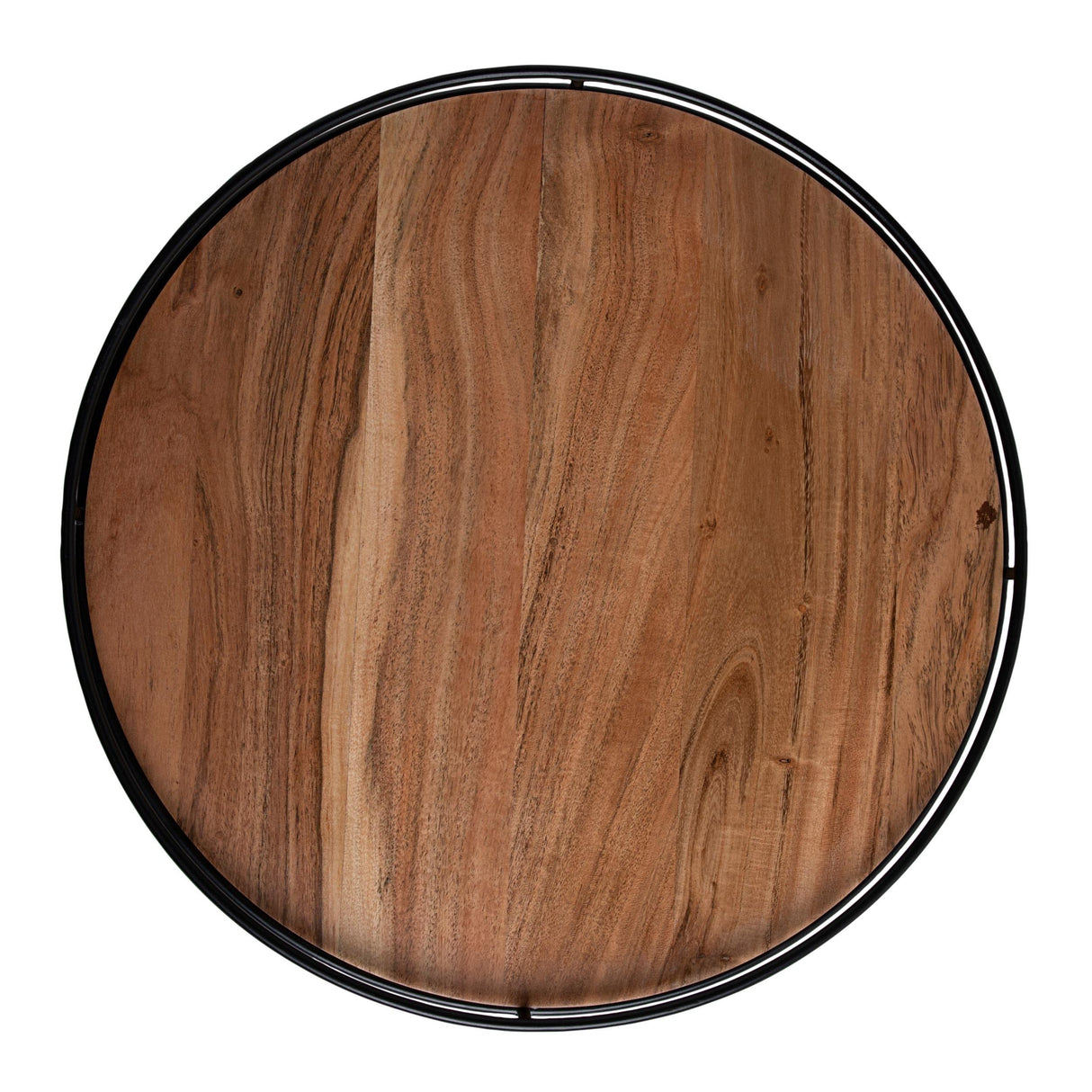 BIRDROCK HOME Wooden Lazy Susan Turntable - Countertop, Cabinet, and Table Organizer, Smooth Rotating Spice Rack, Iron-Edged Tray for Kitchen, Pantry and Dining, Rustic Wood Decor - Espresso, 18" BIRDROCK HOME