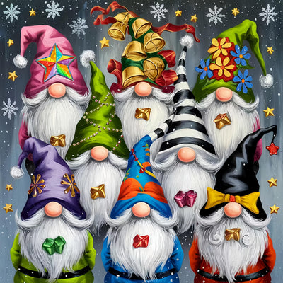 Diamond Paintings Kits for Beginners,Christmas Gnome Diamond Arts Kits for Adults,5D DIY Winter Dwarf Paint by Diamond,Full Drill Diamond Painting Dot Gem Art,for Home Wall Decor13.8x13.8 Inch