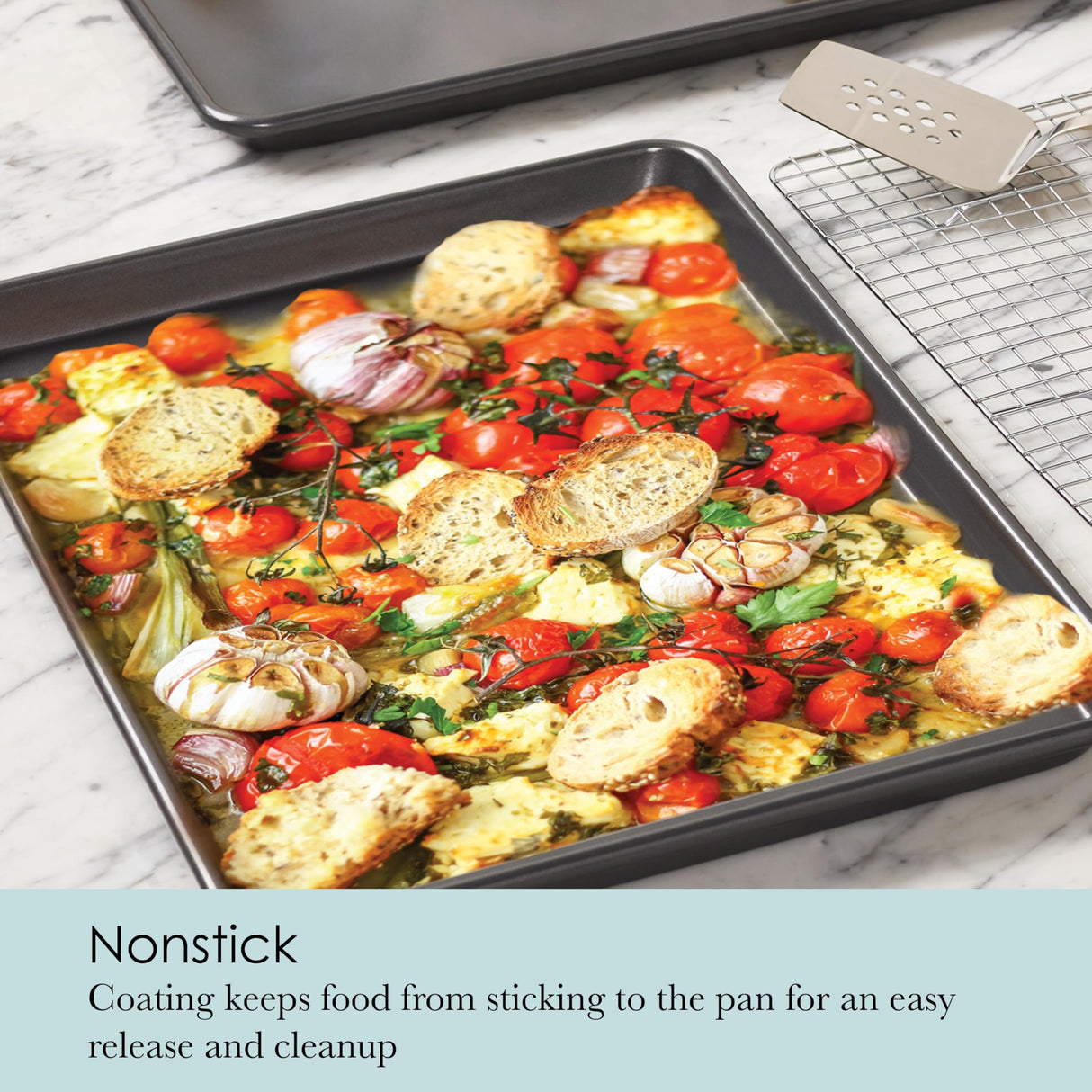 Chicago Metallic Professional Non-Stick Cookie and Jelly-Roll Pan Set with Cooling Rack, 17 by 12.25 Inches Chicago Metallic