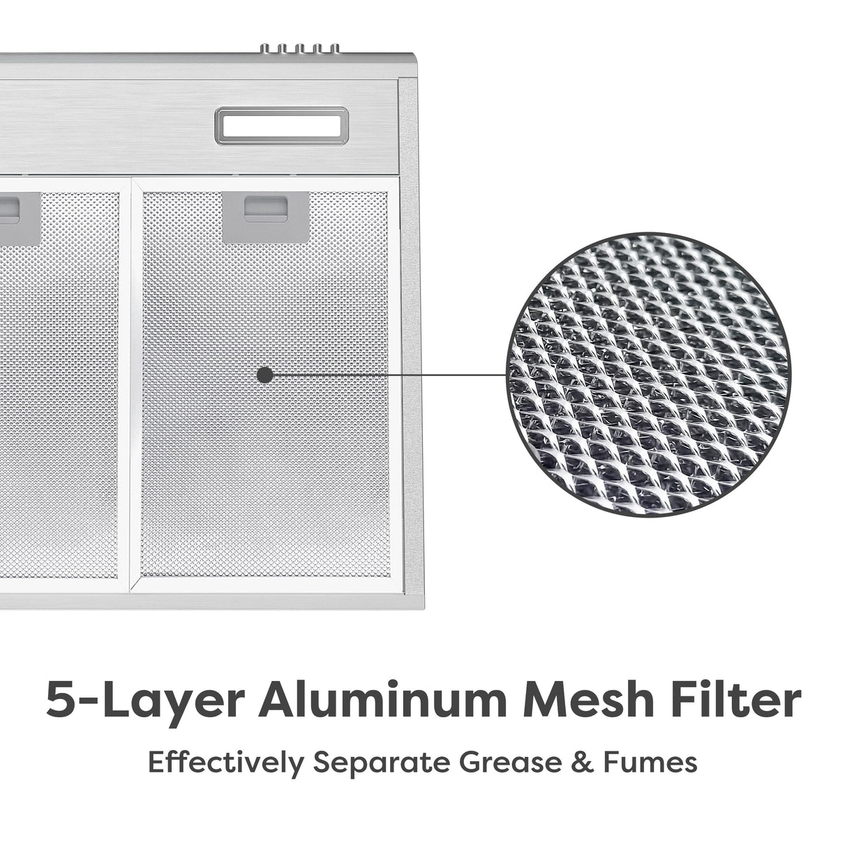 CIARRA Range Hood 30 inch Under Cabinet Ductless Vent Hood for Kitchen Stove Hood with 3 Speed Exhaust Fan in Stainless Steel CIARRA