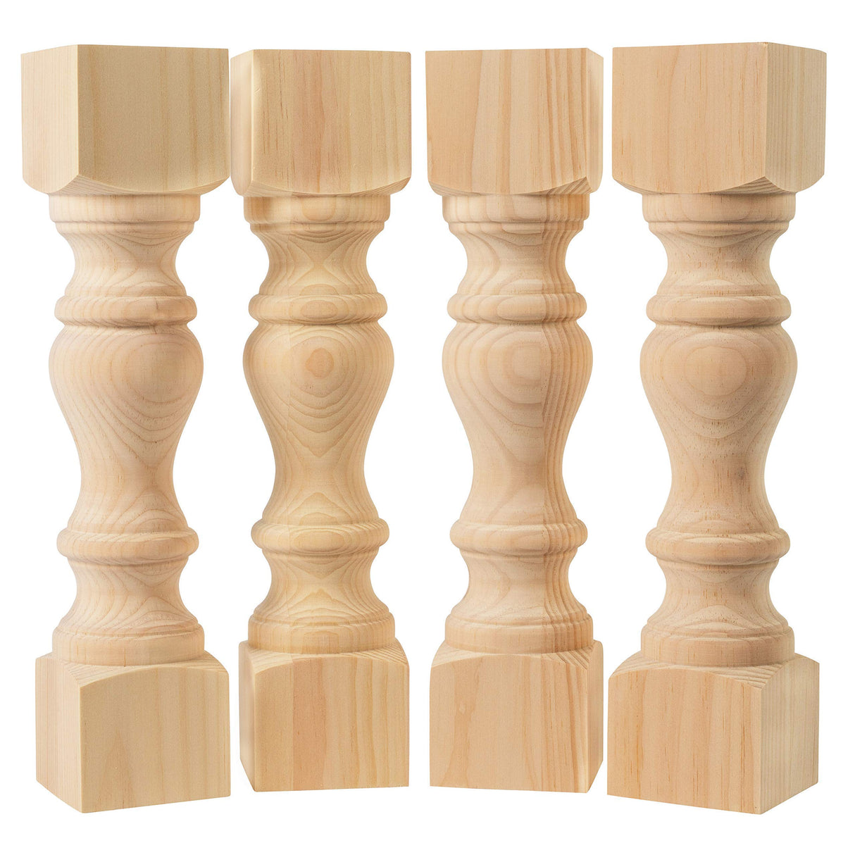 CAROLINA LEG CO. Pine Monastery Chunky Bench Legs - Set of 4 - Coffee Table Legs - Dimensions: 3.5" x 16" CAROLINA LEG CO.