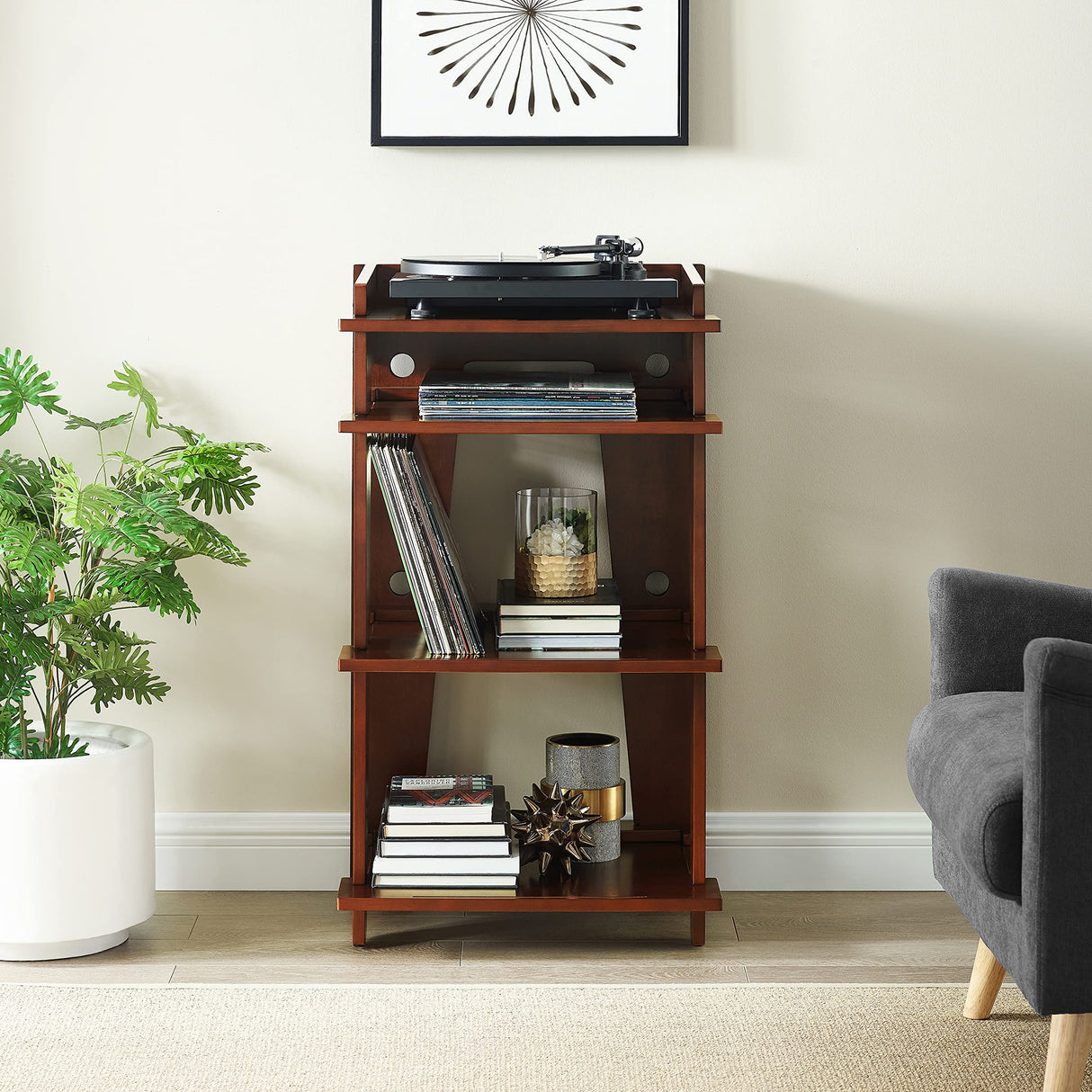 Crosley Furniture Soho Turntable Stand, Mahogany Crosley Furniture