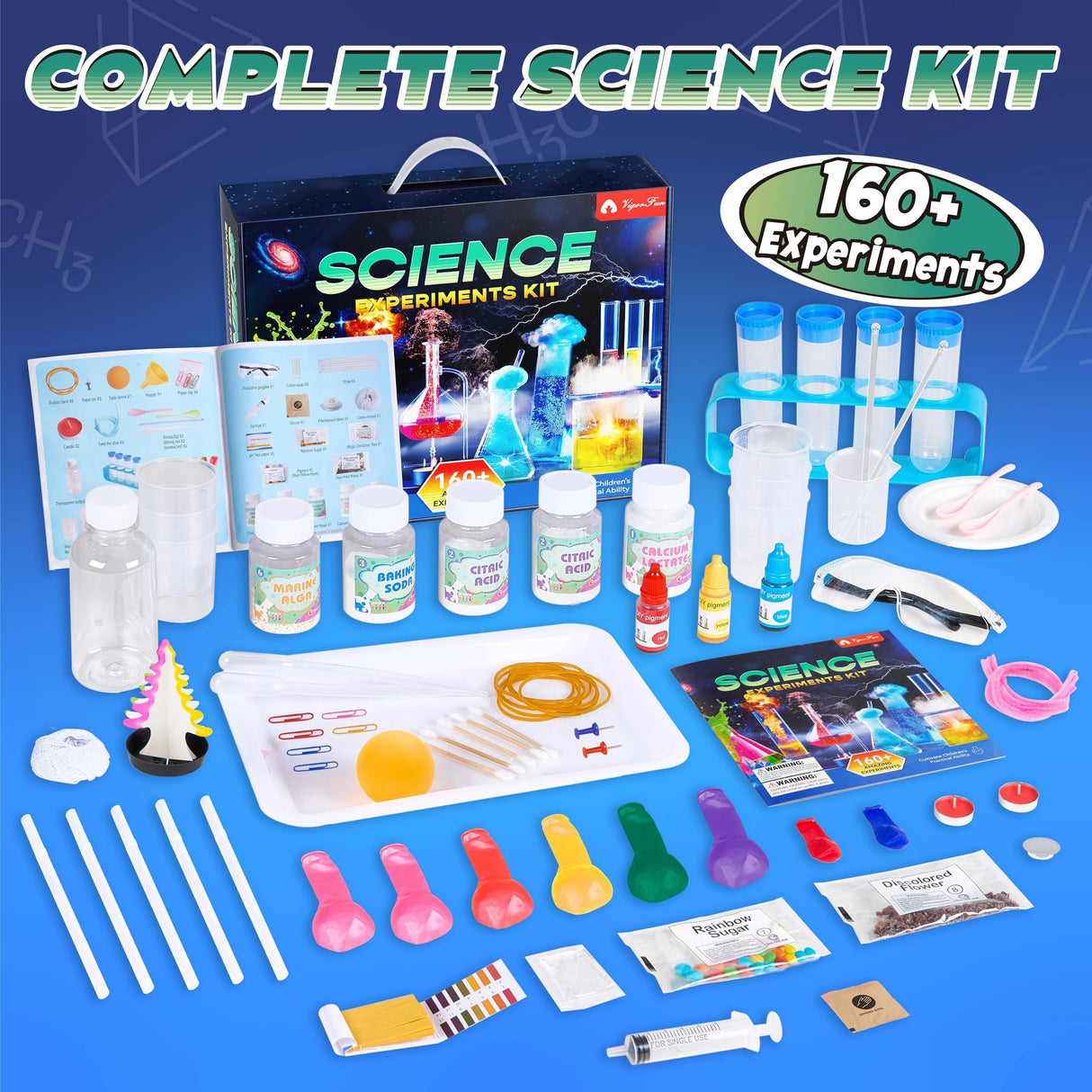 160+ Experiments Science Kit for Kids Ages 3 4 5 6 7 8, STEM Toys for 9-12 Year Old Boys Girls, Educational Chemistry Physical Learning Set for Kids Birthday Ideas VigorFun