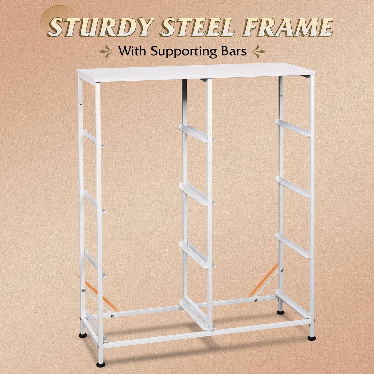 WLIVE Fabric Dresser for Bedroom, Tall Dresser with 8 Drawers, Storage Tower with Fabric Bins, Double Dresser, Chest of Drawers for Closet, Playroom, Dormitory, White WLIVE