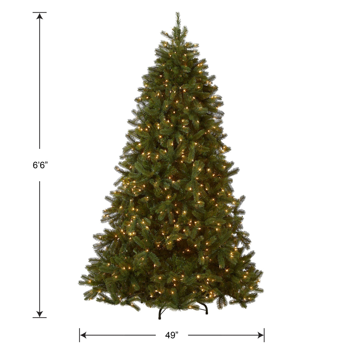 National Tree Company Pre-Lit 'Feel Real' Artificial Full Downswept Christmas Tree, Green, Douglas Fir, White Lights, Includes Stand, 6.5 feet National Tree Company