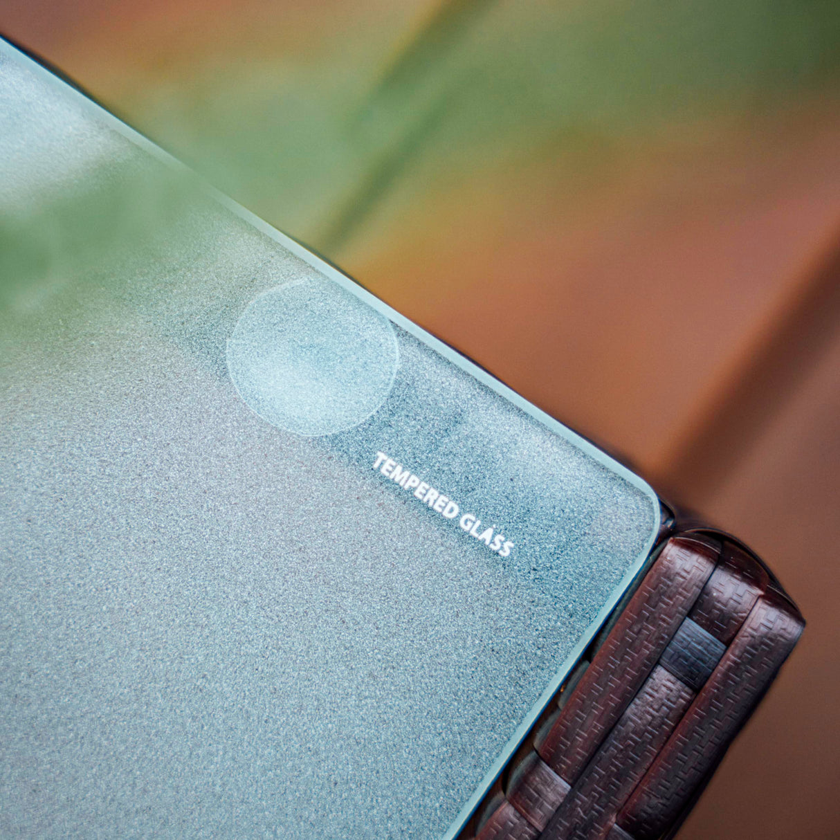 Nestl Wicker Patio Furniture - 4 Piece Set with 2 Chairs, Loveseat, Glass Top Coffee Table, Outdoor Furniture for Backyard, Pool or Porch (Brown/Beige) Nestl