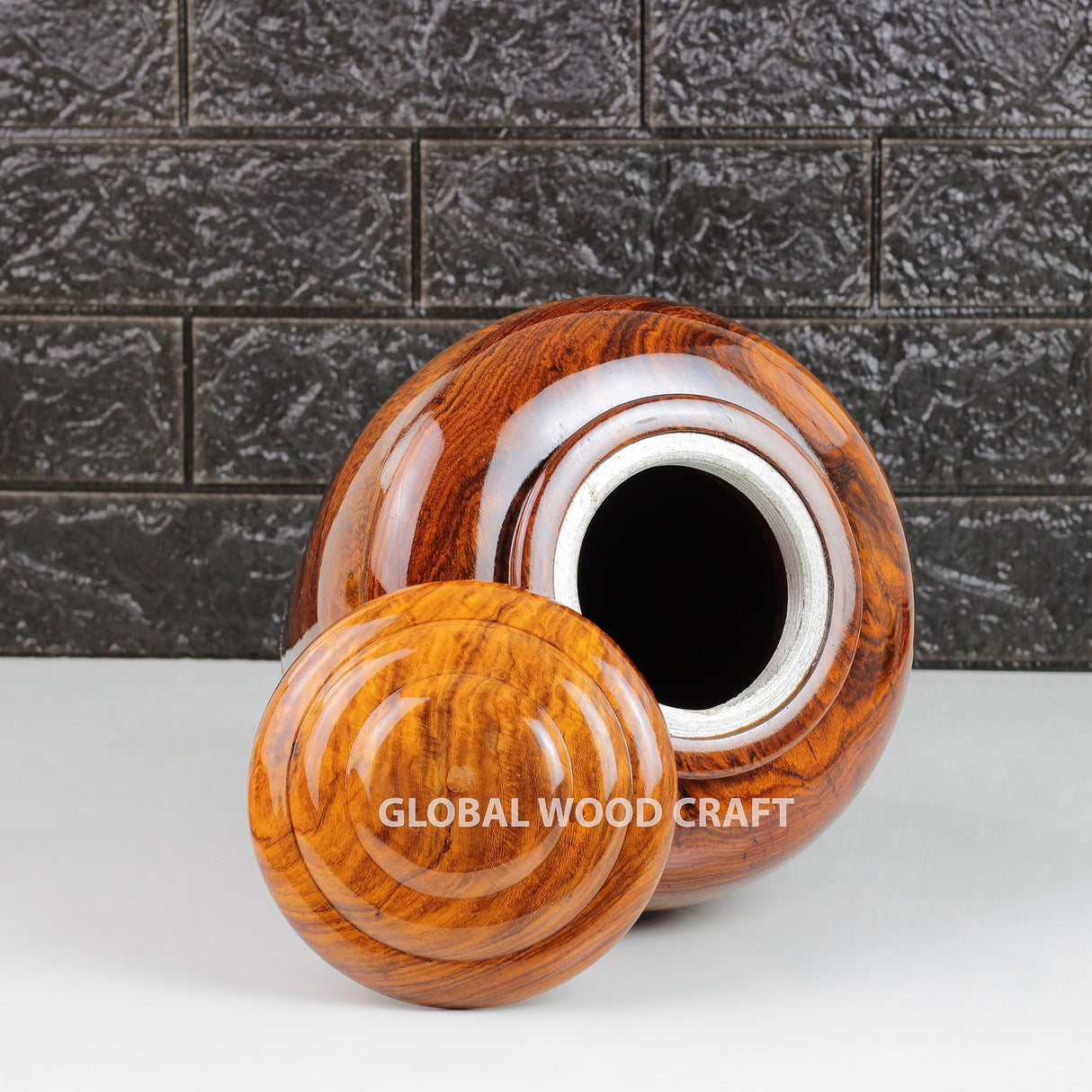Rosewood Handmade Cremation Urn | Unique Design Turn Wood Adult Ash - Male & Female Ashes | Premium Quality Human Urns | Natural Wood Urn (Large) Generic