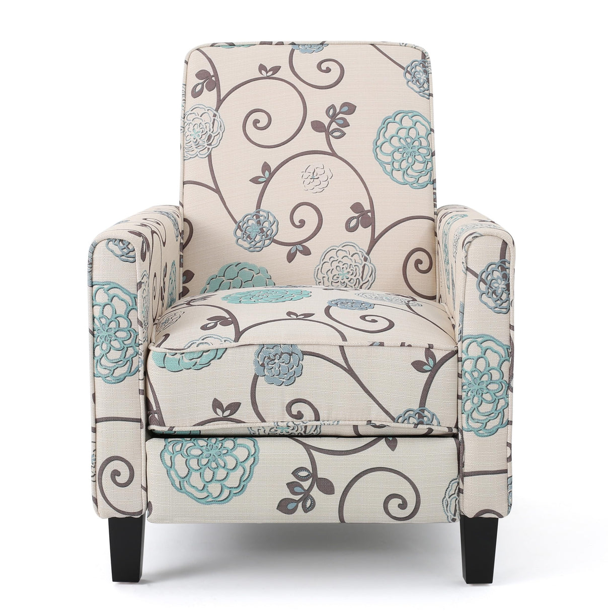 Christopher Knight Home Dufour White and Blue Floral Fabric Recliner 26.75D x 34W x 36.25H in Christopher Knight Home