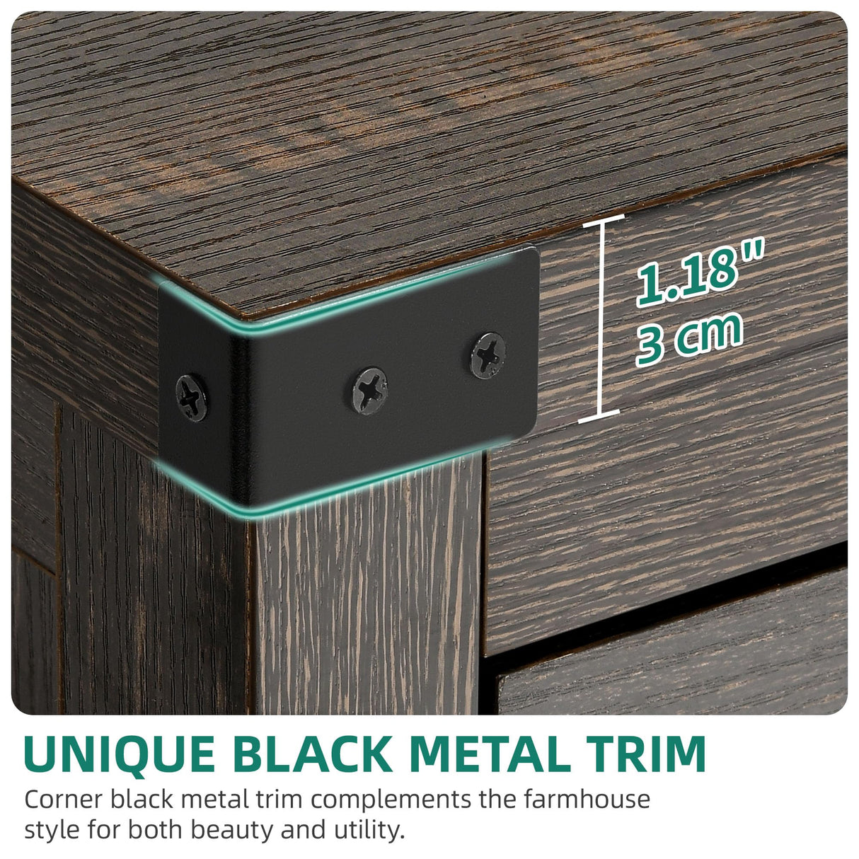 YITAHOME 6 Drawer Dressers, Wood Dressers Chests of Drawers, Modern Dresser with Open Shelf Storage for Room, Entryway, Hallway, Dark Rustic Oak YITAHOME