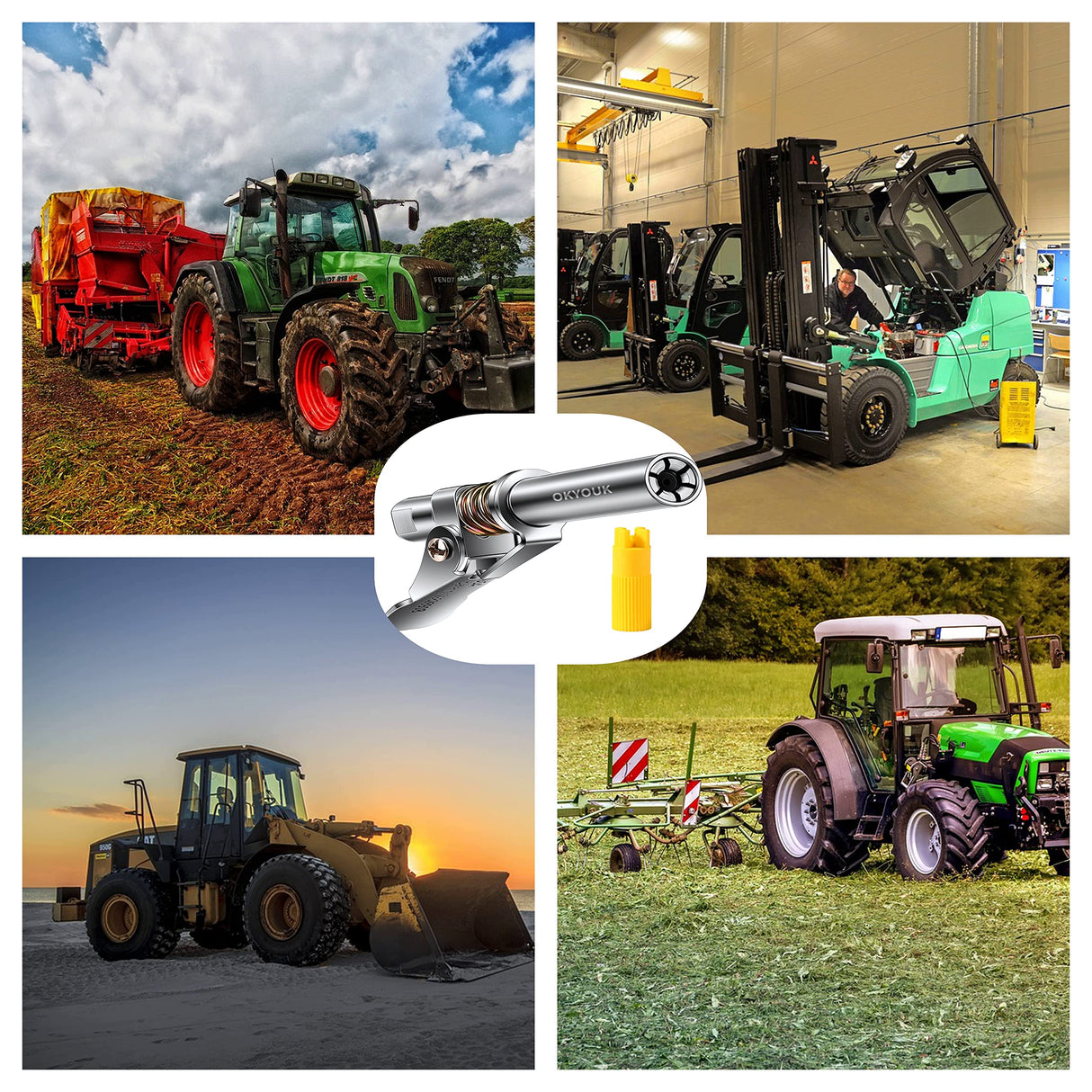 OKYOUK World's Smallest Grease Gun Coupler (Only 0.53 ") with Cleaning Tool, High Pressure Quick Release Grease Tips,Fit All 1/8" NPT Manual/Electric Grease Gun, for Greasing Locks onto Zerk Fittings OKYOUK