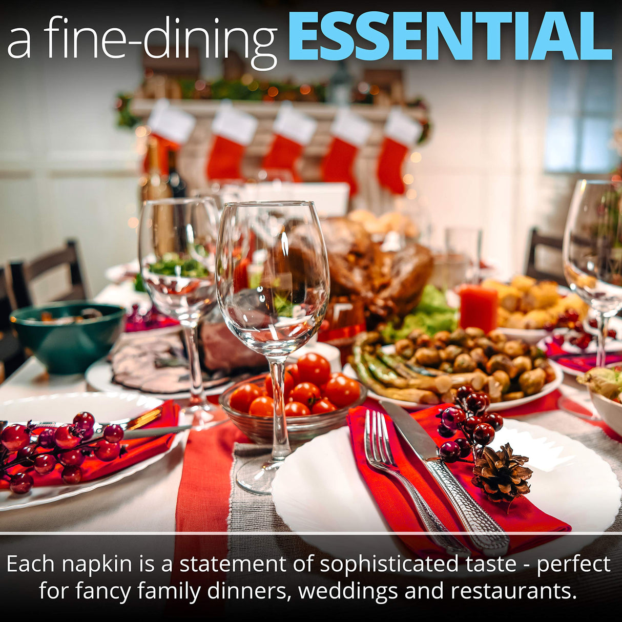 White Cotton Napkins Cloth 20 x 20 Oversized 100% Natural Bulk Linens for Dinner, Events, Weddings by Aunti Em's Kitchen, Set of 12 Aunti Em's Kitchen