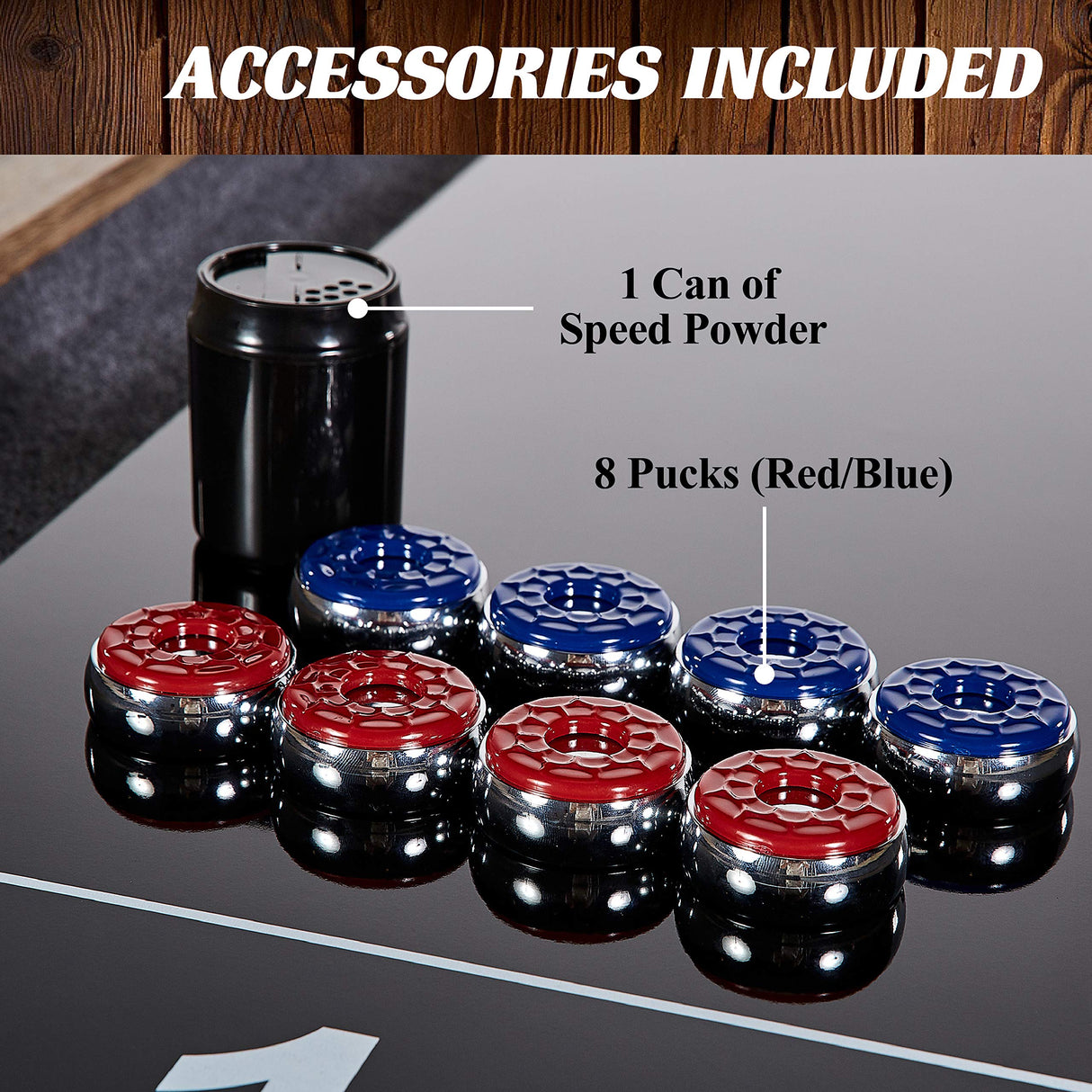 Barrington Billiards 9' Wentworth Shuffleboard Table with Scratch-Resistant Playfield and 8 Puck Set Barrington Billiards