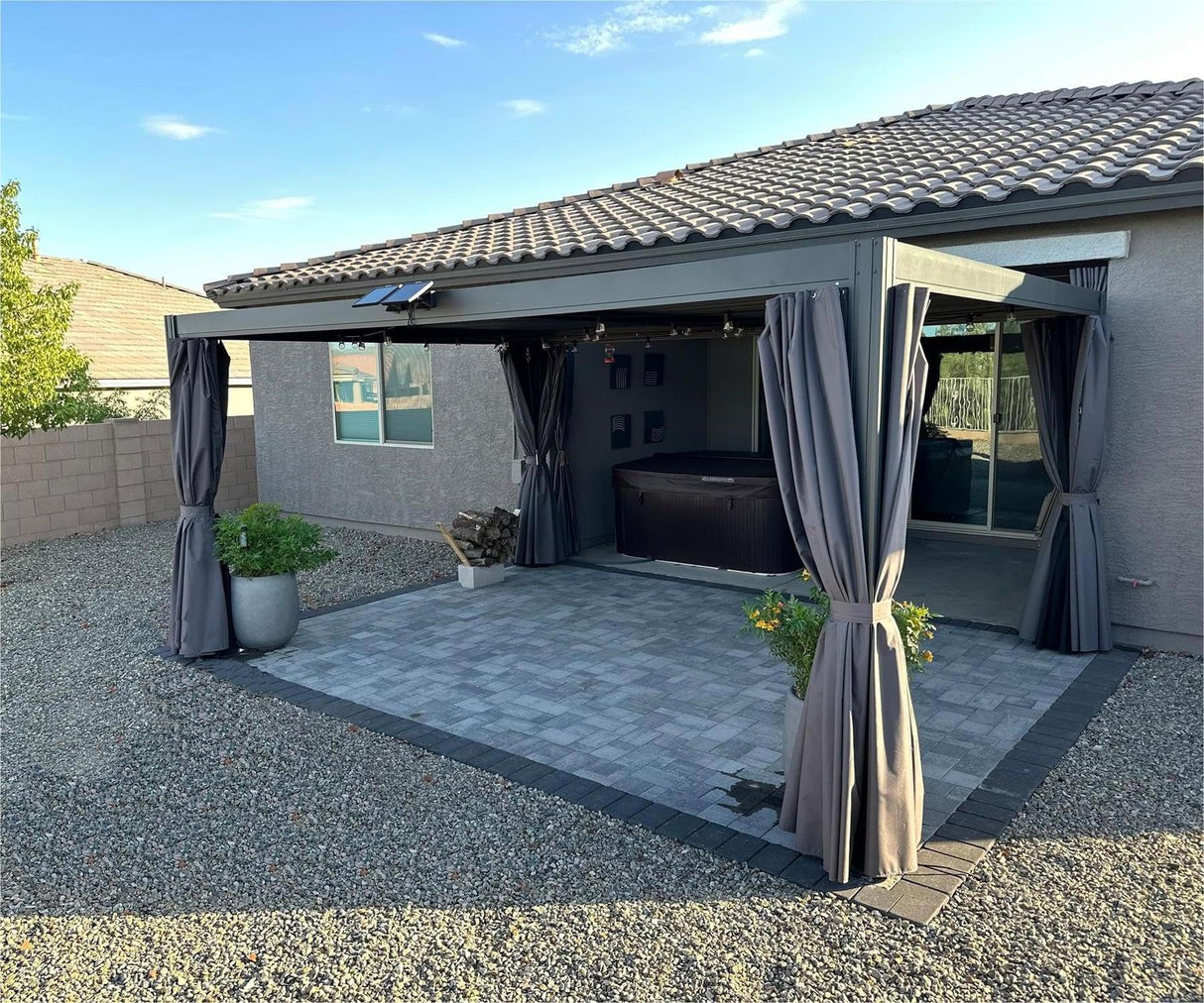 12’×16’ Louvered Pergola Outdoor Aluminium Pergola with Adjustable Roof Hardtop Sun Shade Shelter for Patios Deck Garden Backyard,Curtains&Netting (Dark Brown) by domi outdoor living domi outdoor living