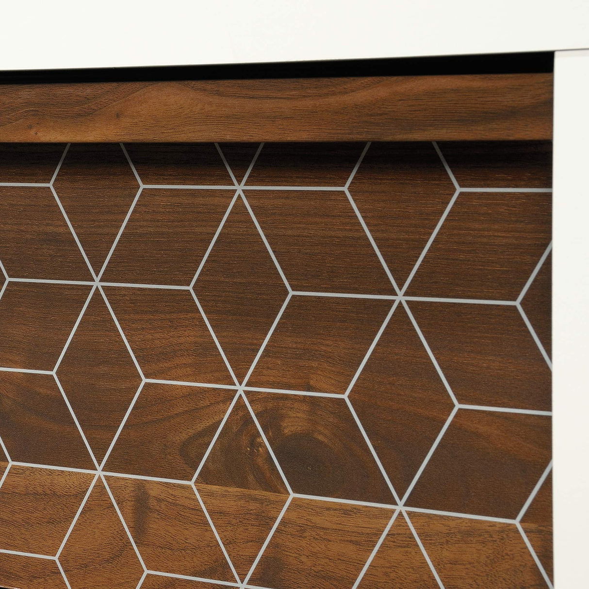 Sauder Harvey Park Dresser, L: 60.71" x W: 17.48" x H: 31.06", Soft White finish Sauder