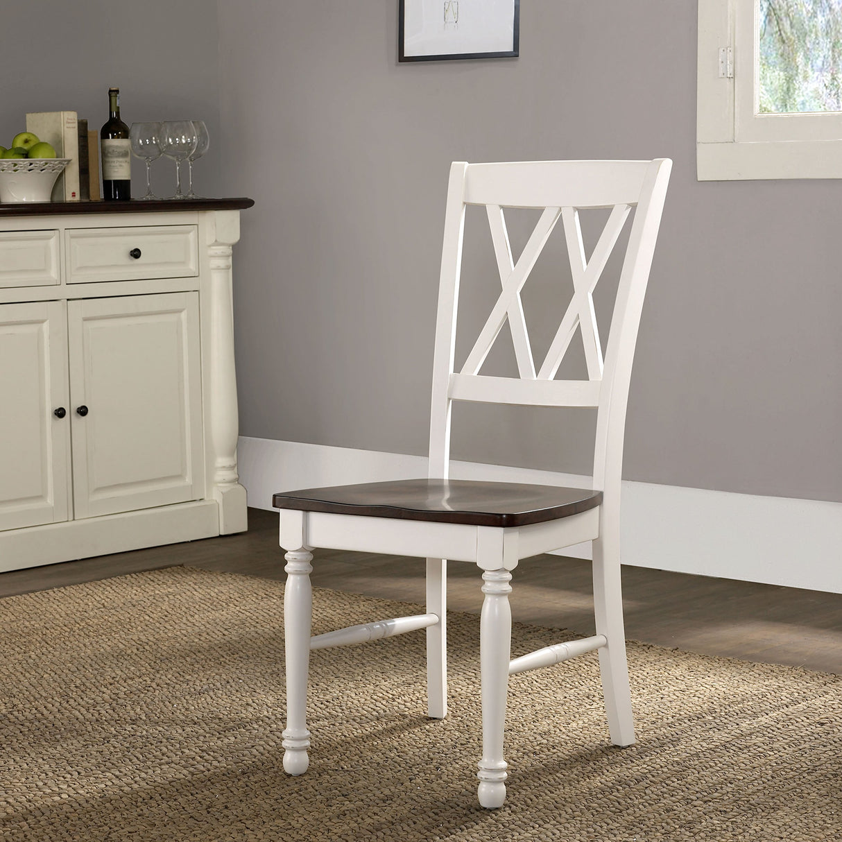 Crosley Furniture Shelby Dining Chairs (Set of 2), Distressed White Crosley Furniture