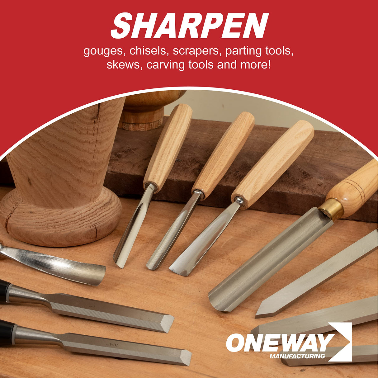 Oneway Wolverine Grinding Jig with Quad Setup Jig for Sharpening Workshop Tools • Woodturning Gouges • Chisels • Scrapers • Skews and Wood Carving Tools Oneway