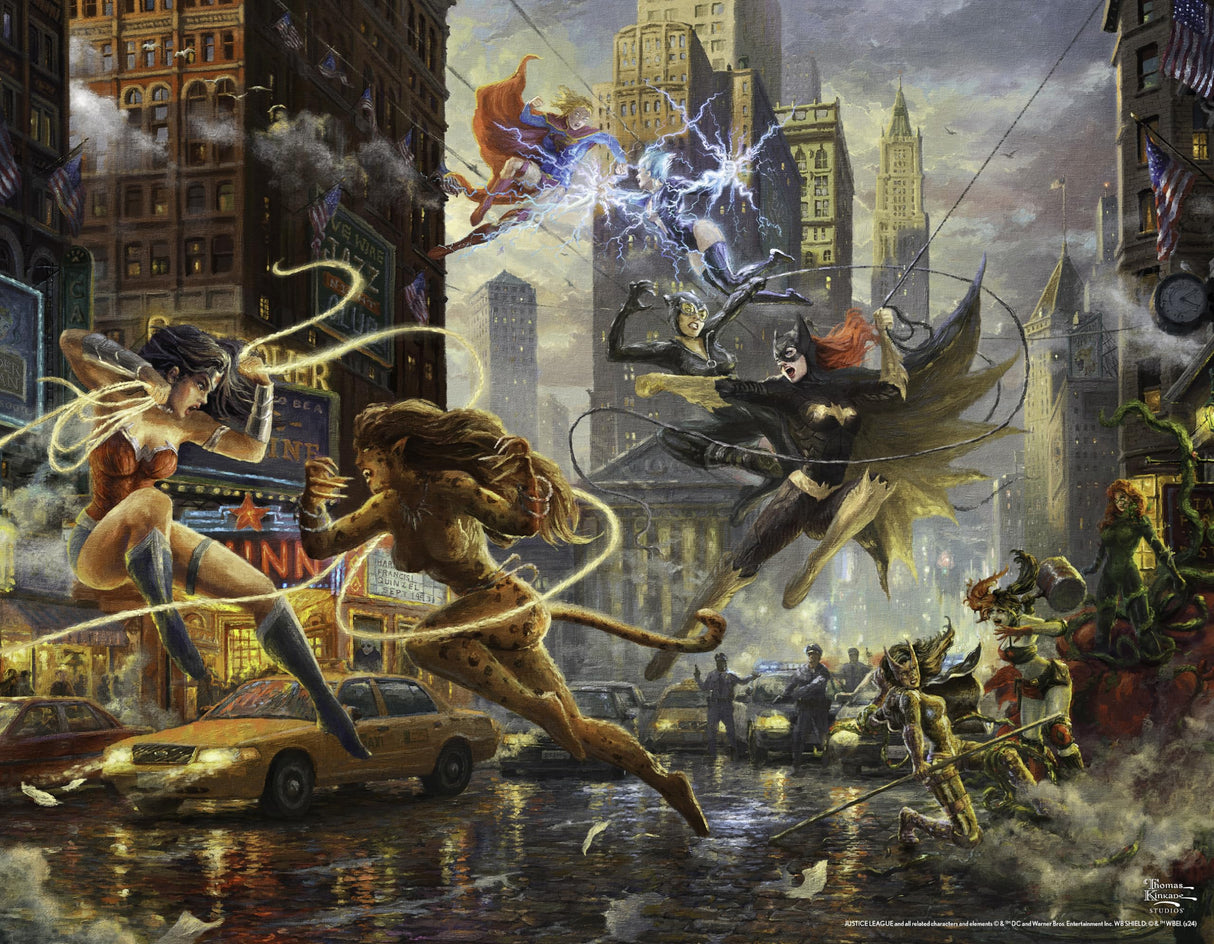 Ceaco - 4 in 1 Multipack - Thomas Kinkade - DC Comics - Justice League (4) 500 Piece Jigsaw Puzzles Ceaco