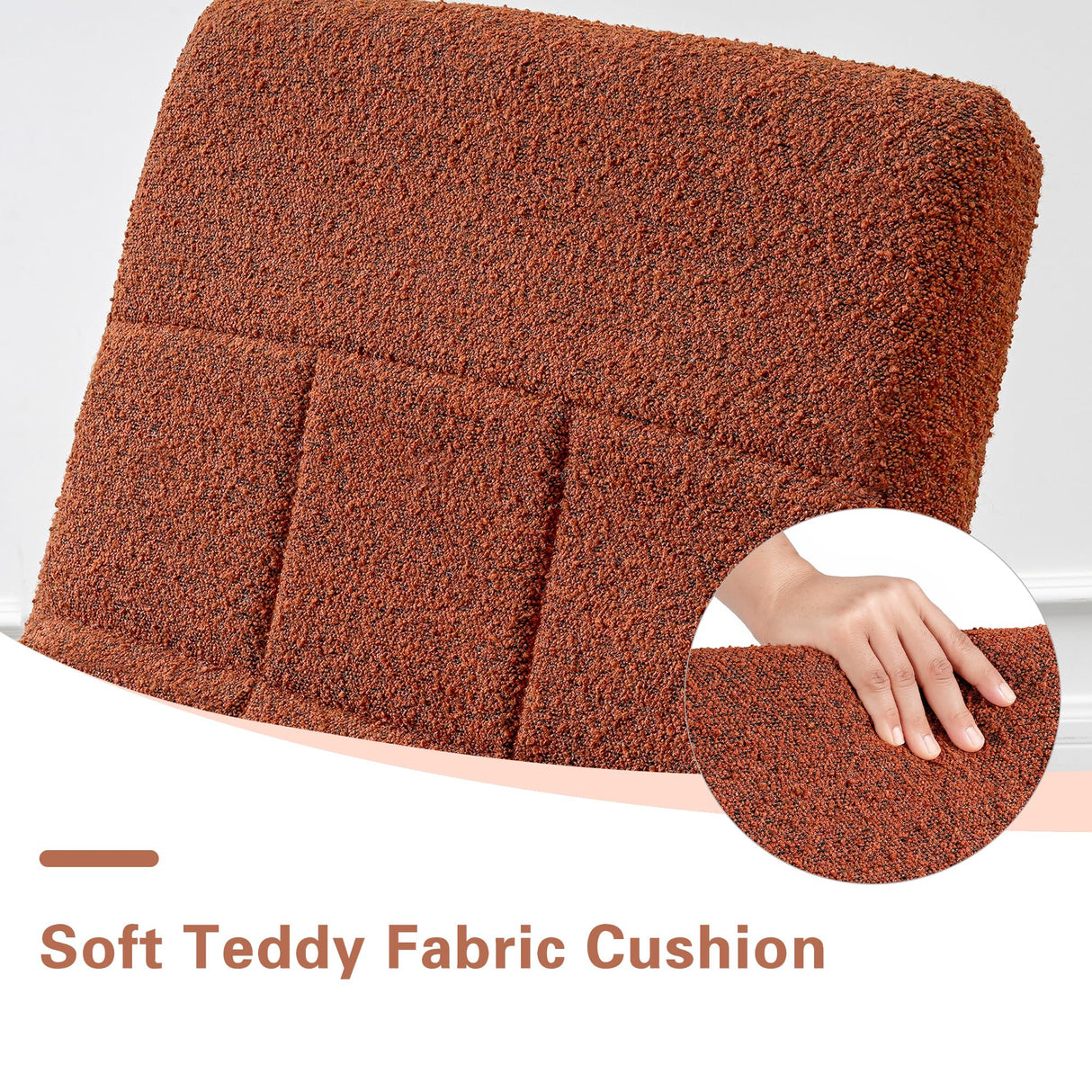 VECELO High Back Nursery Rocking Chair with Foot Rest, Teddy Upholstered Reclining Glider Rocker, Comfy Armchair Padded Seat Removable Side Pockets for Living Room, Bedroom, Balcony VECELO