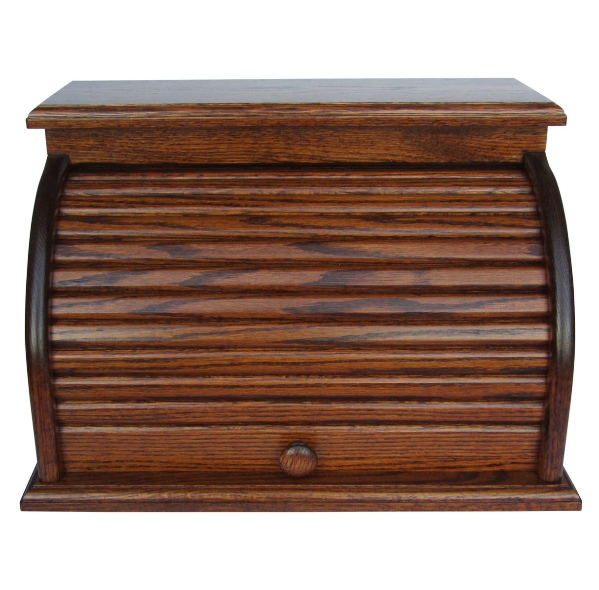 Amish Handcrafted Amish Valley Products Roll Top Bread Box Storage Oak Bin Wooden (Sorrel) Amish Handcrafted