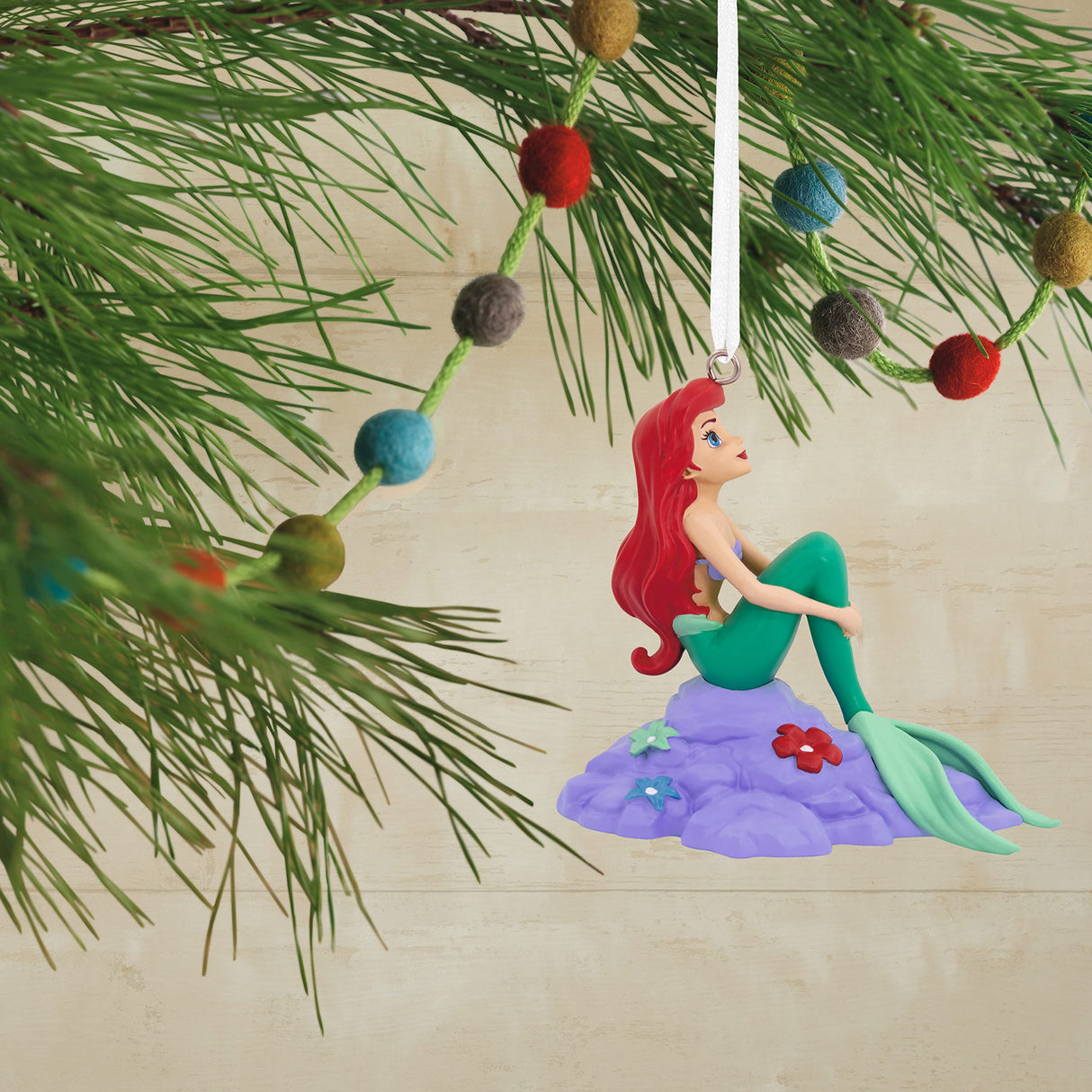 Hallmark Disney The Little Mermaid Ariel on Rock Resin Christmas Ornament Hallmark