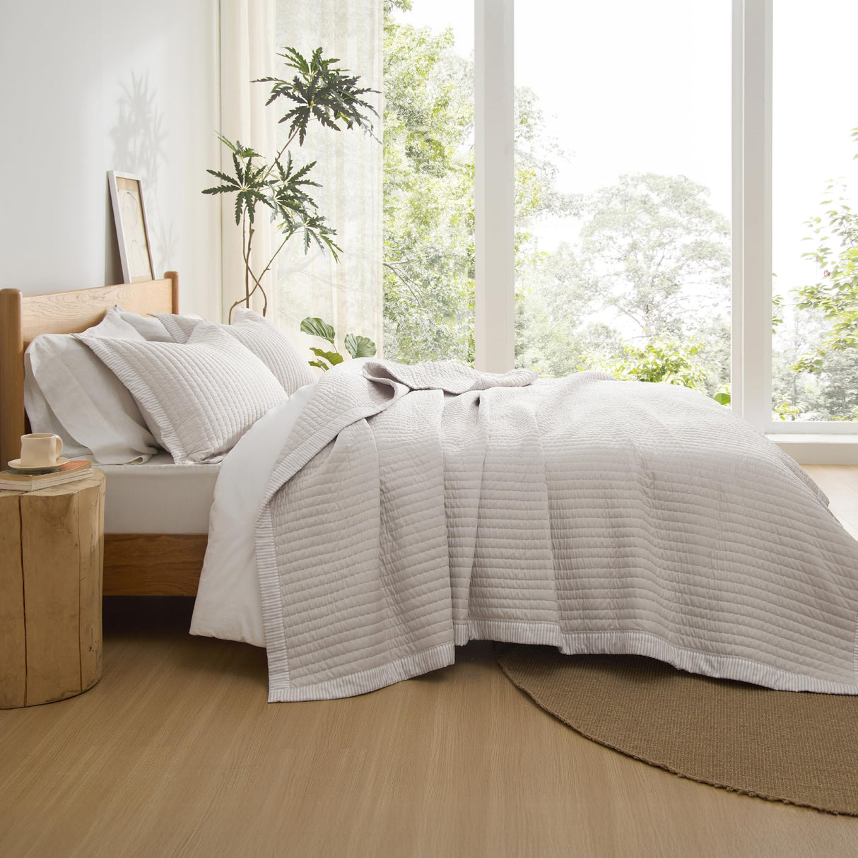 Bedsure Quilts Queen Size - Queen Quilt Bedding Set Bedspread Coverlet Comforter, Lightweight Corduroy Pattern Bedspread, 3-Piece Set with 90"x96" Coverlet & 2 Pillow Shams, All-Season Soft Microfiber Bedsure