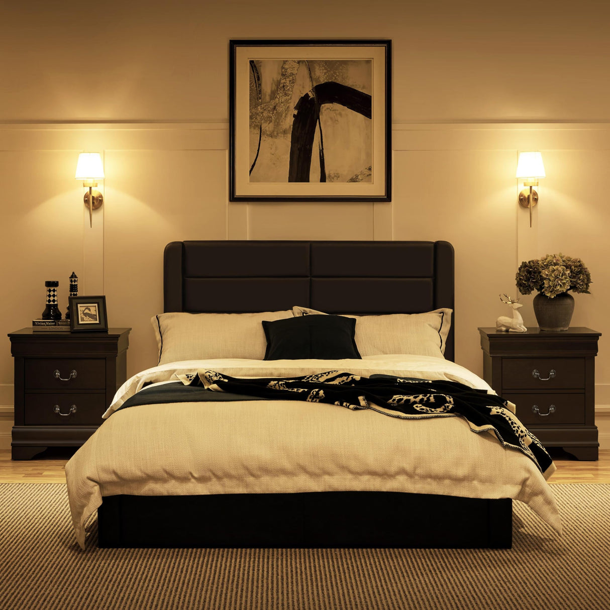 Yaheetech Fully-Assembled Nightstands Set of 2, 2-Drawer Nightstands Large Classic Bedside Tables with Storage, Wooden Painted Storage Cabinet for Bedroom, 21.5″L×16″W×24.5″H, Rustic Gray Yaheetech