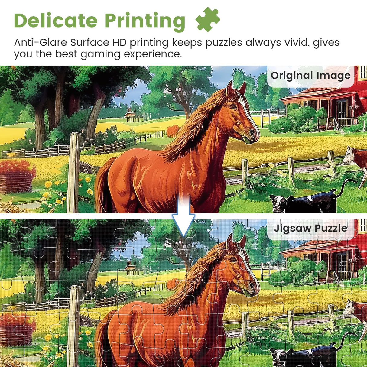 300 Piece Puzzles for Adults,Dogs and Horses Large Piece Jigsaw Puzzle for Adults Kids Seniors,Recycled Cardboard Dogs Puzzle 300 Piece,Family Activity Great Gift for Family Friends 20.5 * 15 in MJYPHDM