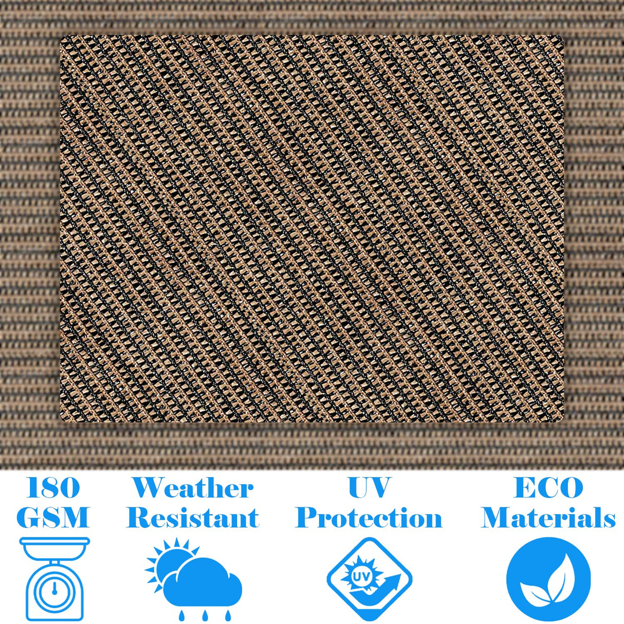 AwnPro Square Shade Sail 18' x 18' Canopy to Block Sunlight for Outdoor Patio Garden Patio Deck Pergola (Brown) AwnPro