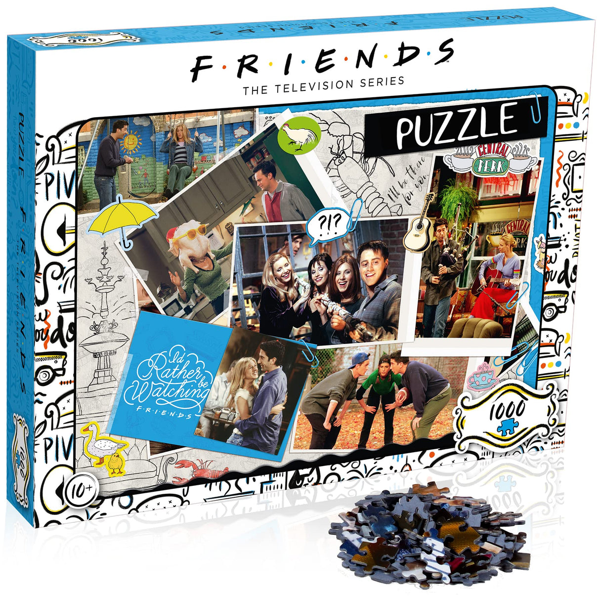 Top Puzzles Friends Scrapbook 1000 Piece Jigsaw Puzzle Game, Assemble characters from the popular TV Series including Joey, Ross, Rachel, Chandler, Phoebe and Monica, gift for ages 10 plus Top Trumps