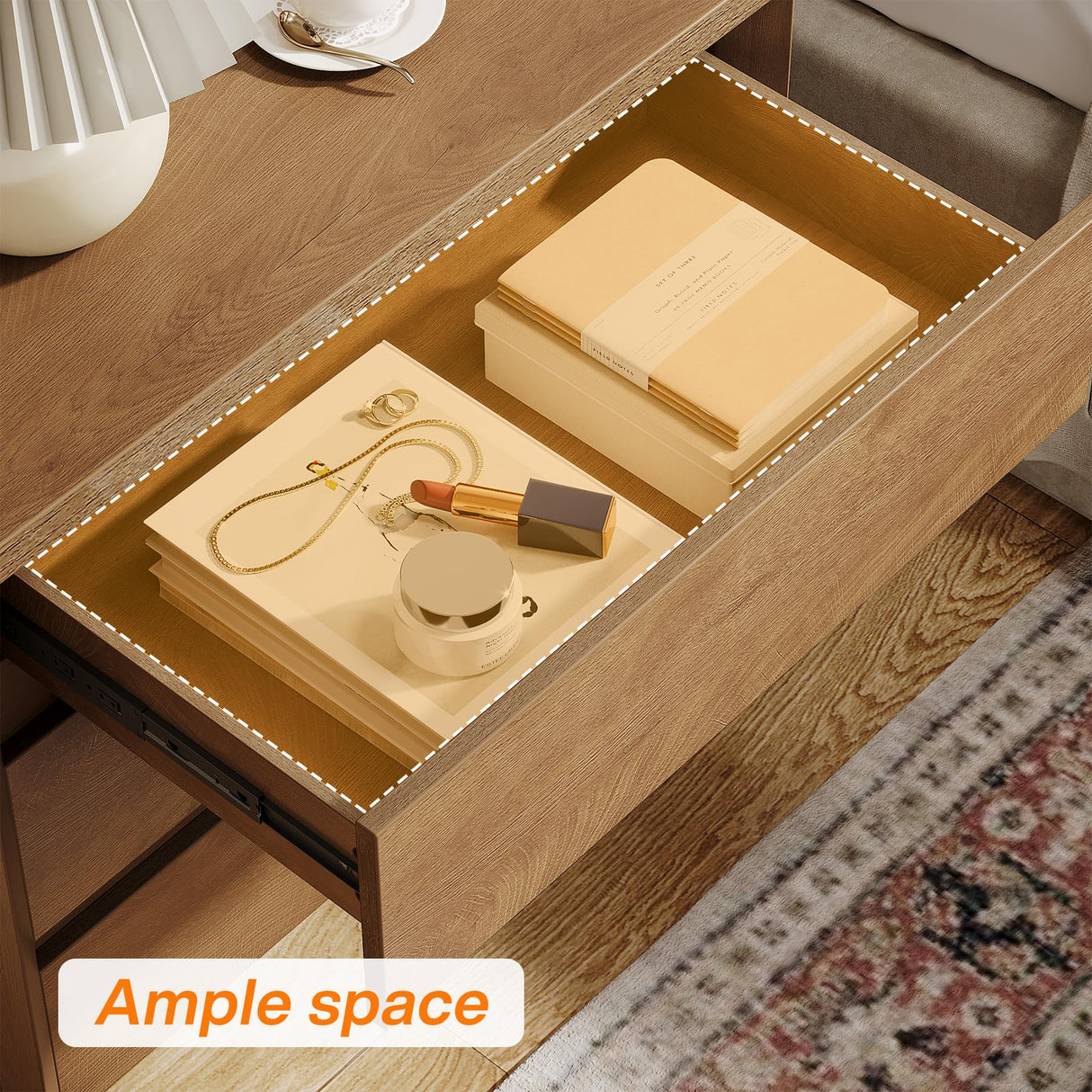 Tribesigns Nightstands Set of 2, 32-Inch Wide Night Stand with Storage Drawers for Living Room, Bedroom, Rustic Brown (2PCS) Tribesigns