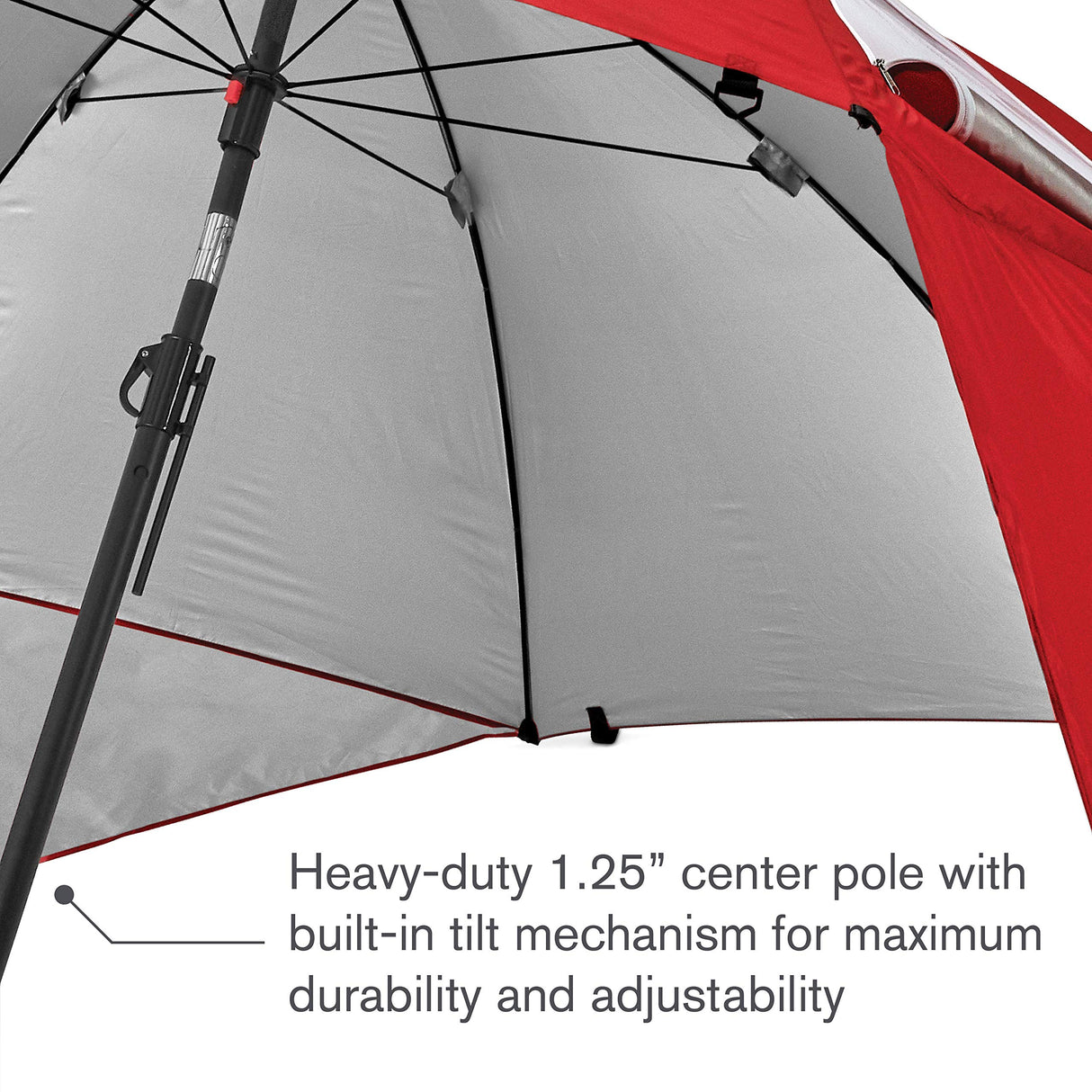 Sport-Brella Premiere UPF 50+ Umbrella Shelter for Sun and Rain Protection (8-Foot, Gray) Sport-Brella