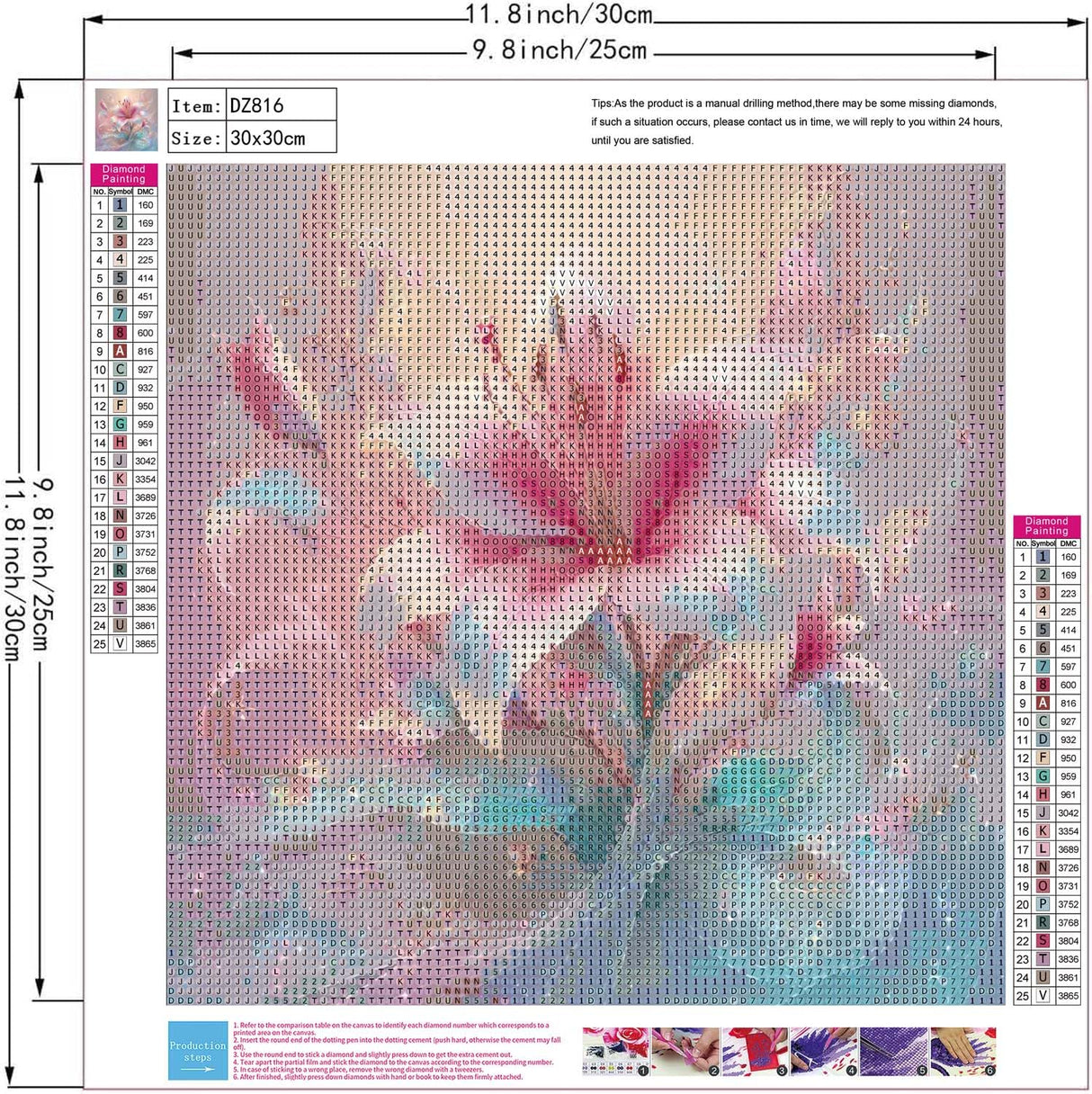 ZHUDENGXJL 5D Diamond Painting Kits for Adults,Pink Flowers Diamond Art Kits for Adults Beginner,DIY Full Drill Diamond Dot Gem Art Kits for Adults Beginners,Wall Home Decor 12 X 12inch ZHUDENGXJL