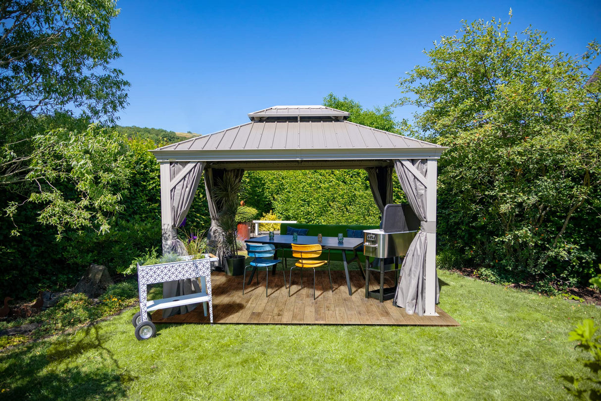 Sojag Accessories Set of 4 12' x 14' Curtains for Messina and Mykonos Outdoor Gazebo Models, Taupe Sojag