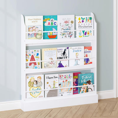 UTEX Kids Bookshelf, 3 Tiers Book Shelf and Storage for Kids Rooms, Kids Bookcase Rack Wall for Bedroom,Study Living Room,White