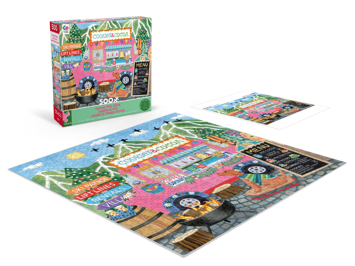 Ceaco - Food Trucks - Festive Food Truck II - 500 Piece Jigsaw Puzzle Ceaco