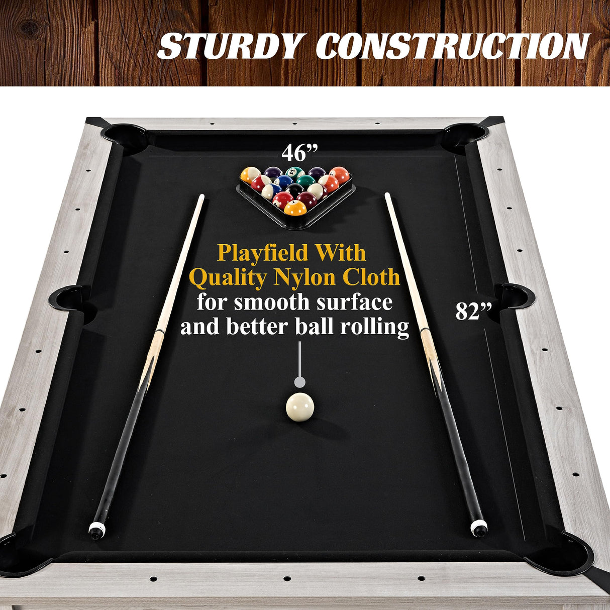 Barrington Billiards Monteray 7’ Drop Pocket Pool Table, 3-in-1 Dining Top & Table Tennis with Game Accessories & Rolling Storage Caddy, Perfect for Family Game Rooms Barrington Billiards