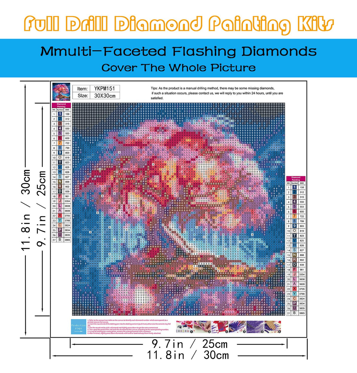 KINPLUB 5D Diamond Painting Kits for Adults, Tree of Life Diamond Art Kits for Adults Beginners, DIY Full Round Drill Paint by Diamonds, Home Wall Decor 12x12 Inch KINPLUB