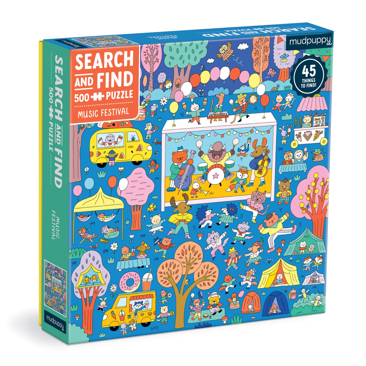 Mudpuppy Music Festival 500 Piece Search and Find Family Puzzle Mudpuppy