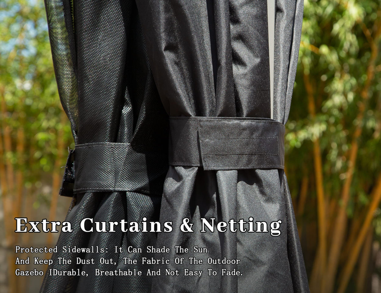 Domi Outdoor Louvered Pergola 12'x16' with Adjustable Aluminum Roof,Grill Gazebo for Patios,Aluminum Frame with Curtains and Mesh for Garden,Patio,Backyard domi outdoor living