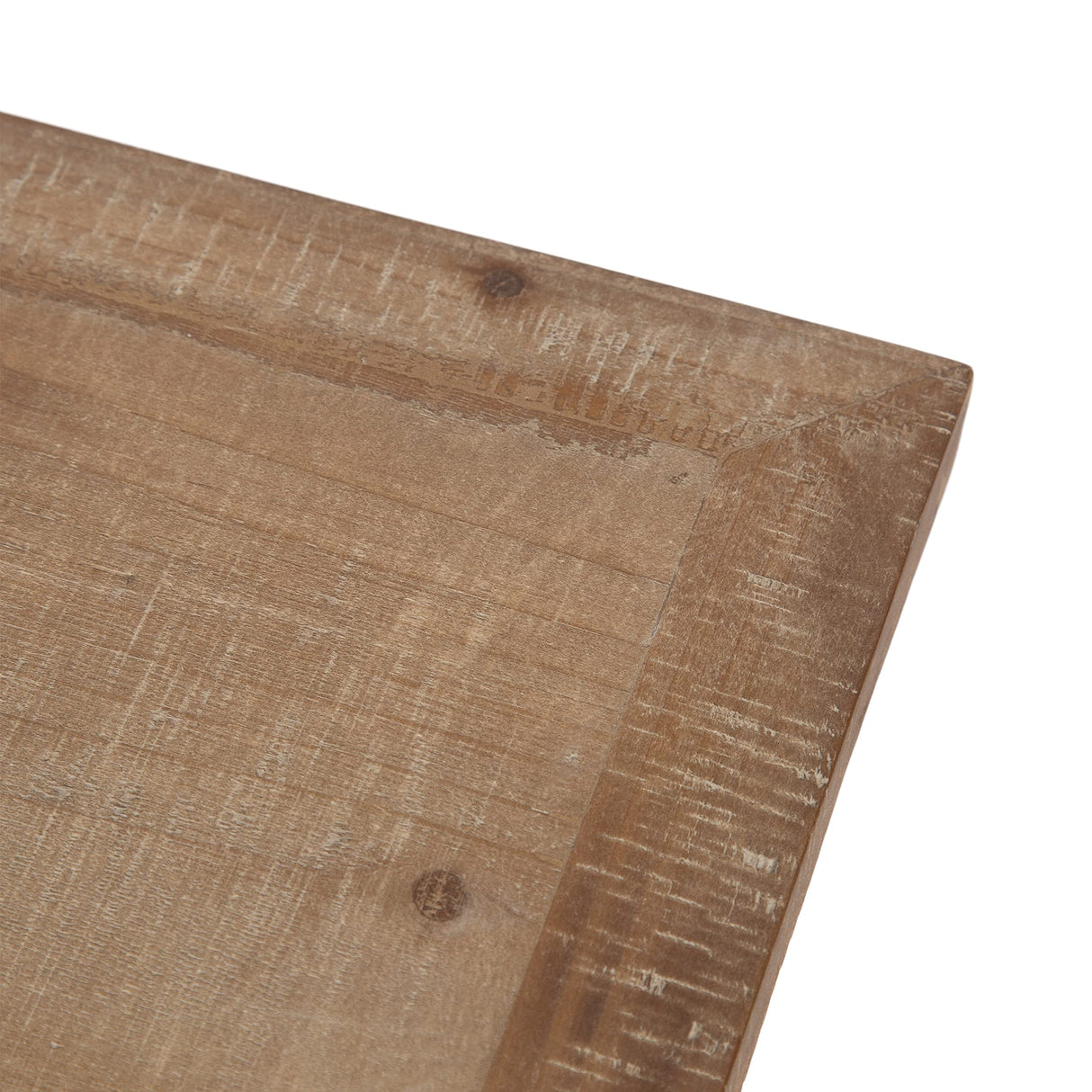 Kate and Laurel Wyldwood Farmhouse Wooden Desk, 46 x 24 x 30, Brown and White, Rustic Carved Wood Computer Desk for Functional and Stylish Home Office Decor Kate and Laurel