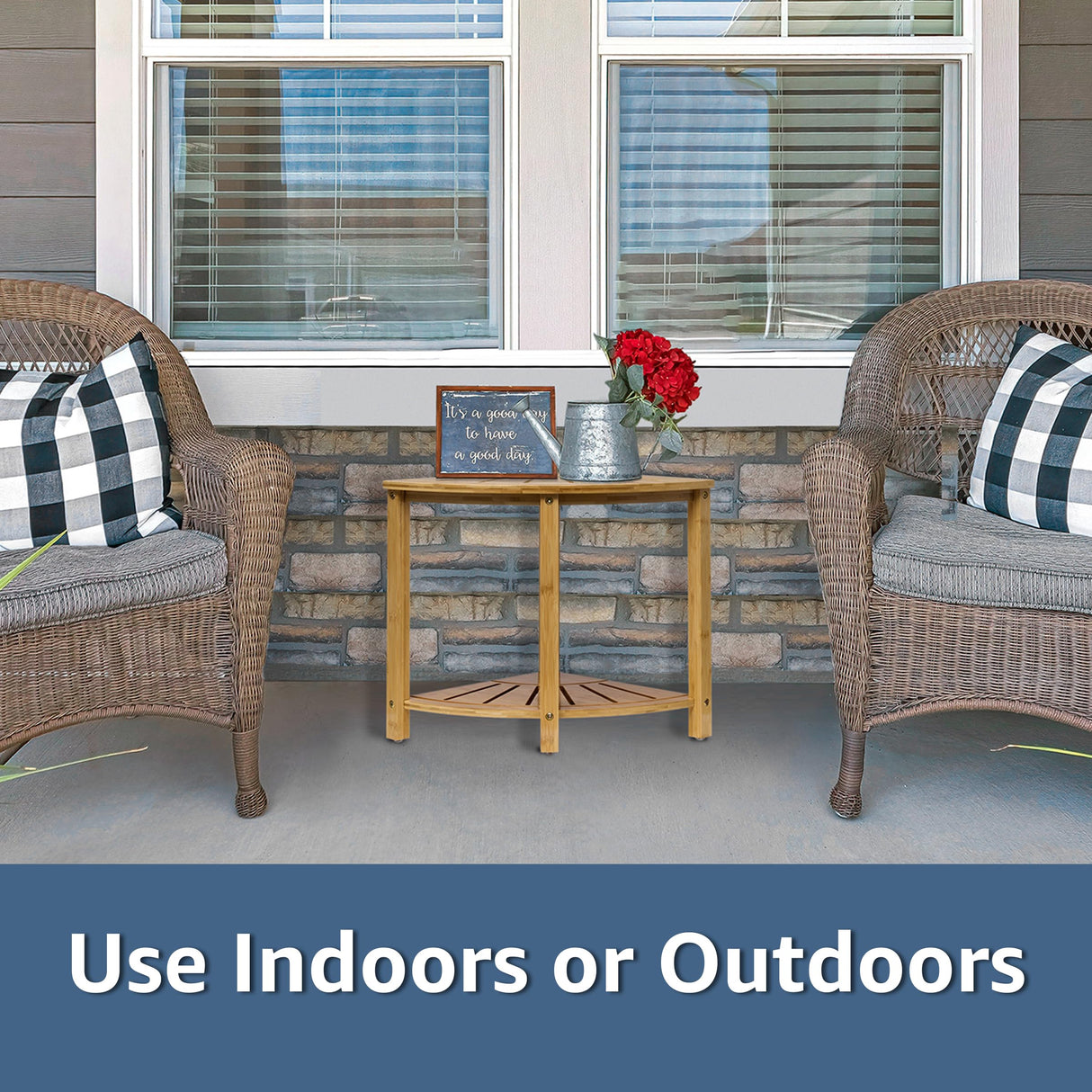 Sorbus Bamboo Shower Stool - Corner Bath Bench - Waterproof Wood Chair for Inside Shower - Bathtub Seat with Shelf for Shaving Legs - Small Corner Step Stool Foot Rest for Bathroom Bamboo Side Table Sorbus