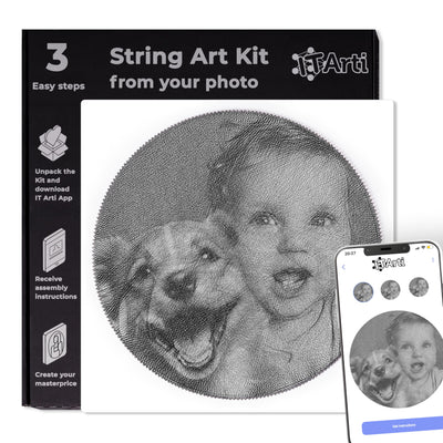 DIY String Art Kit – Create Custom Art from Your Photo – Relaxing Hobby & Personalized Wall Decor – Craft Kit for Women/Her – IT Arti – Gift Idea String Art for Adults Beginner