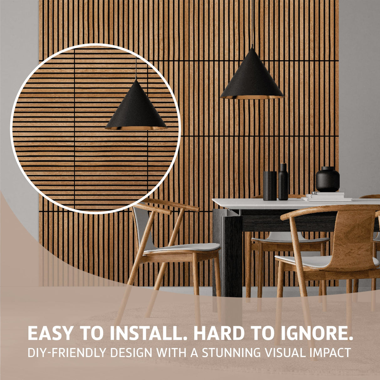 WoodMondo Wood Wall Panels for Interior Wall Decor (Pack of 4) | Decorative Panels for Walls in Scandinavian Design - Made in The USA (Rustic Brown) WOODMONDO