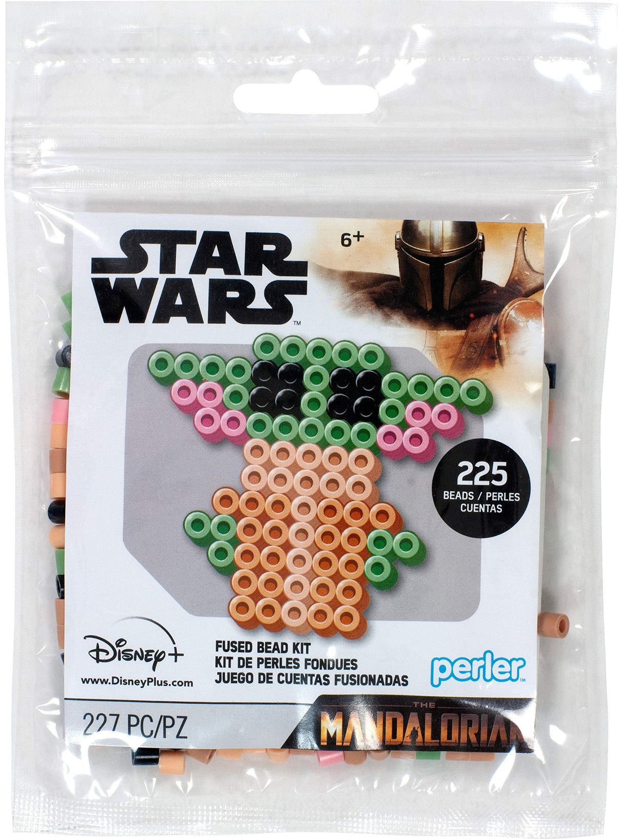 Perler 80-53457 The Mandalorian Star Wars Fuse Bead Activity Kit, 227pcs, 225 Pieces, Mini Baby Yoda Perler
