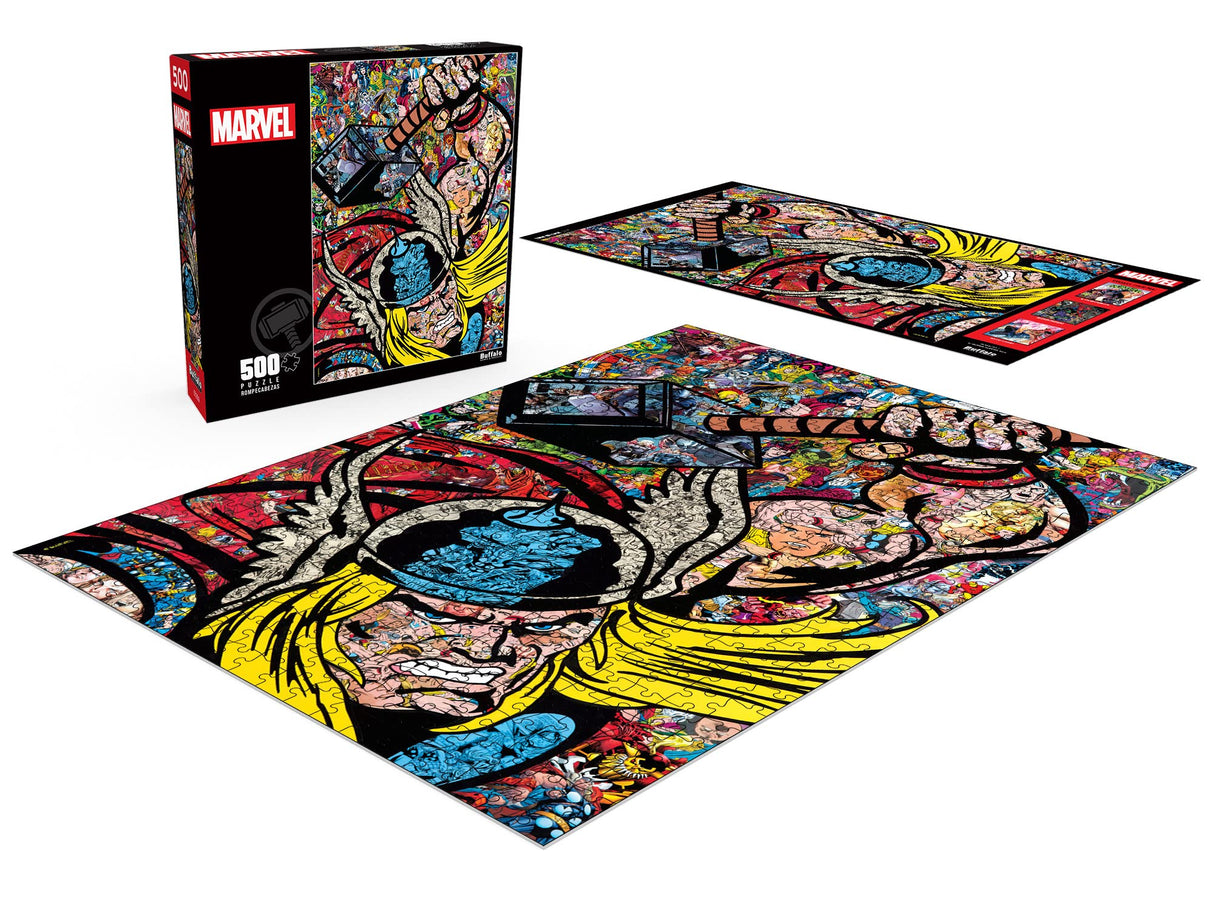 Buffalo Games - Marvel - Thor Collage - 500 Piece Jigsaw Puzzle for Adults -Challenging Puzzle Perfect for Game Nights - Finished Size is 21.25 x 15.00 Buffalo Games